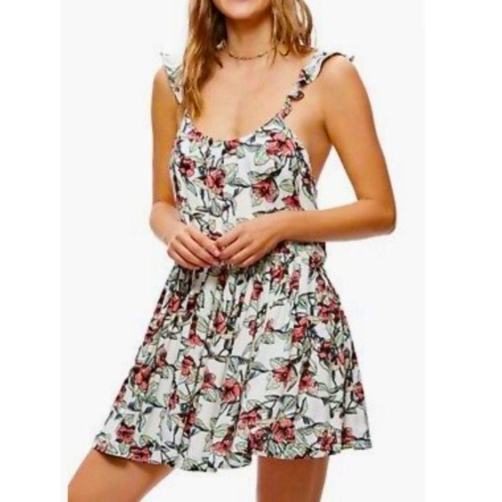 Free People Dear You Backless Floral Minidress